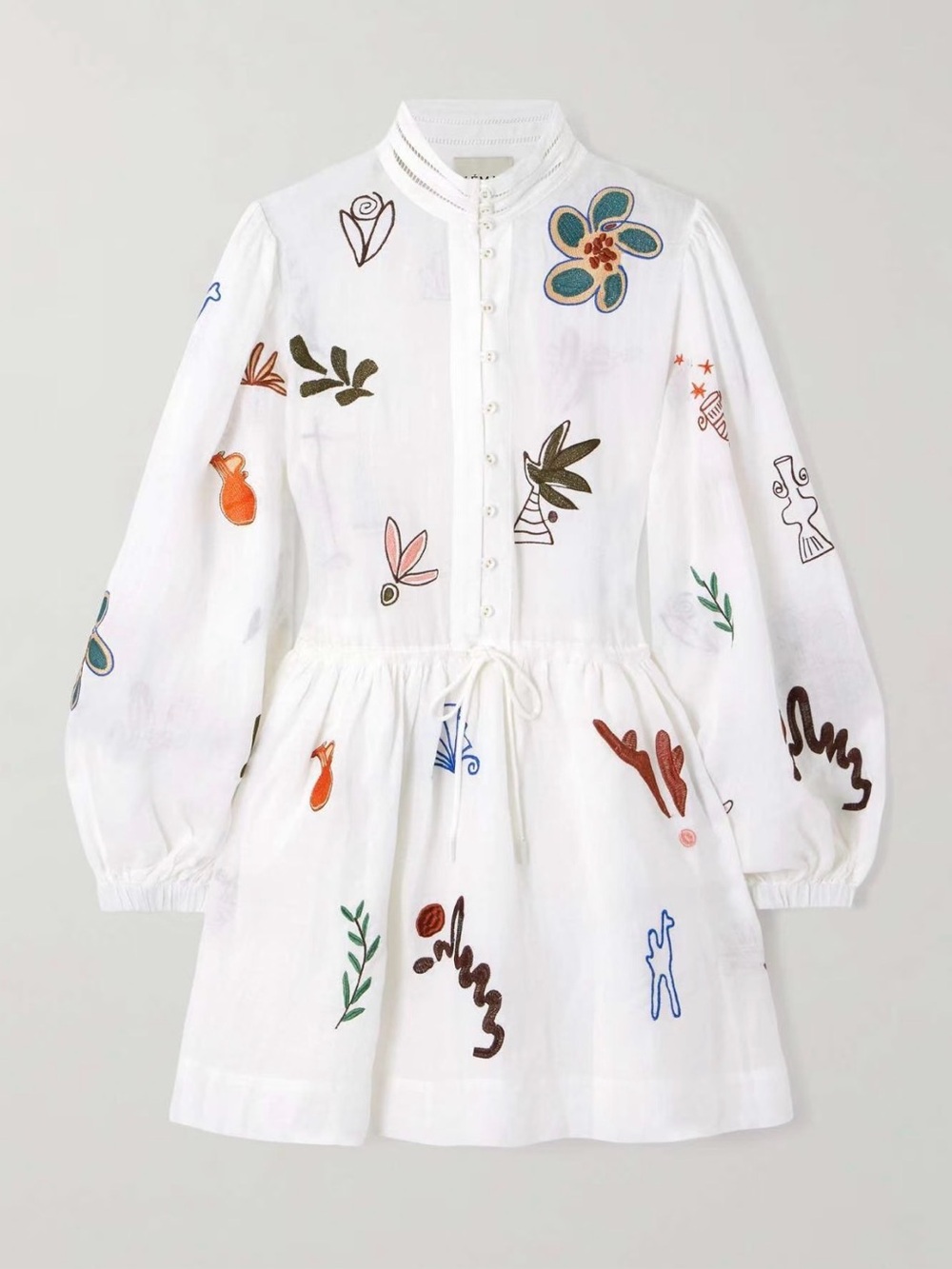 NEW: ALEMAIS
x LRNCE Mina floral-embellishment mini dress - US 8 / AU 12